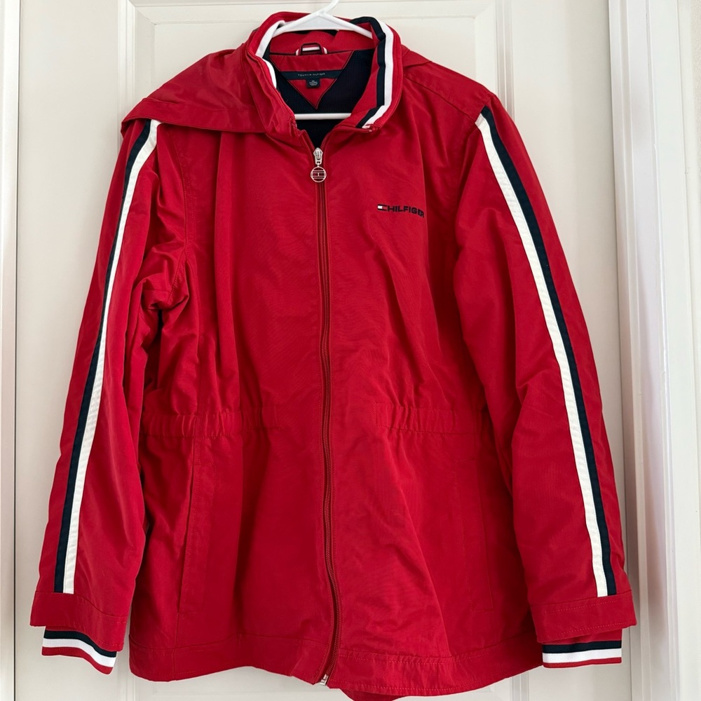 Tommy Hilfiger Red and Black  Jacket - size XL